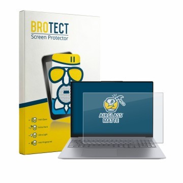 Front side of a product packaging with the brand logo BROTECT. Next to it is the device Lenovo ThinkBook 16 Gen 9 shown with t