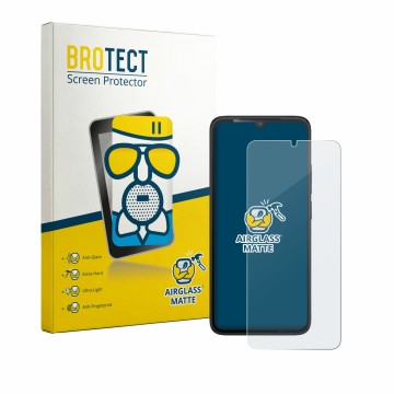 Parte frontal de un envase de producto con el logotipo de la marca BROTECT. Al lado se muestra el dispositivo TCL K70 SE con s