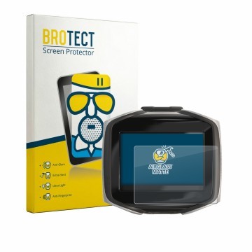 Parte frontal de un envase de producto con el logotipo de la marca BROTECT. Al lado se muestra el dispositivo Mares Quad CI co