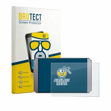 Front side of a product packaging with the brand logo BROTECT. Next to it is the device Windmeile KT-LCD8H shown with the corr