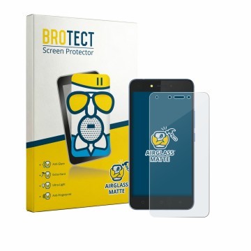 Front side of a product packaging with the brand logo BROTECT. Next to it is the device Tecno Pouvoir 1 shown with the corresp