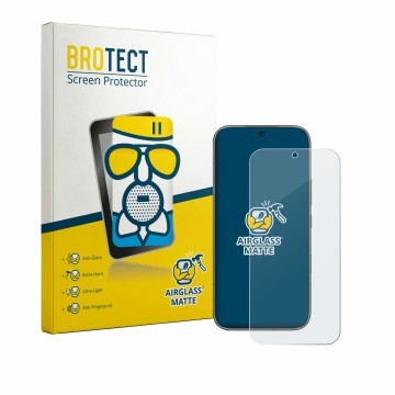 Parte frontal de un envase de producto con el logotipo de la marca BROTECT. Al lado se muestra el dispositivo Honor 600 con su