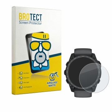 Parte frontale di una confezione del prodotto con il logo del marchio BROTECT. Accanto è raffigurato il dispositivo Garmin Tac