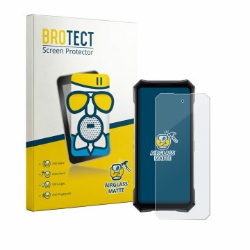 Vorderseite einer Produktverpackung mit dem Markenlogo BROTECT. Daneben ist das Gerät Doogee S300 Pro mit dem zugehörigen Disp
