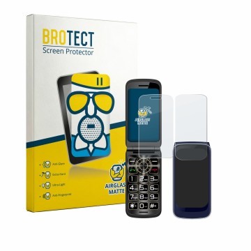 Vorderseite einer Produktverpackung mit dem Markenlogo BROTECT. Daneben ist das Gerät Guwet G739 (Display+Rückseite) mit dem z