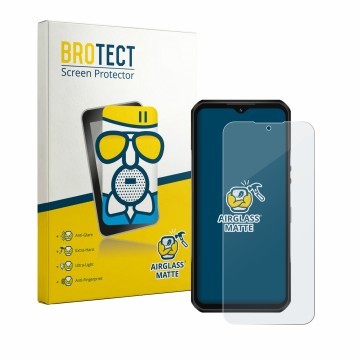 Vorderseite einer Produktverpackung mit dem Markenlogo BROTECT. Daneben ist das Gerät Oukitel WP66 mit dem zugehörigen Display