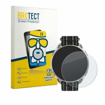 Face avant d’un emballage produit avec le logo de la marque BROTECT. À côté, l’appareil Amazfit Cheetah 2 Ultra est représenté