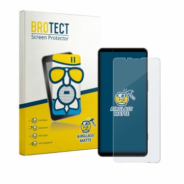 Parte frontale di una confezione del prodotto con il logo del marchio BROTECT. Accanto è raffigurato il dispositivo Sony Xperi