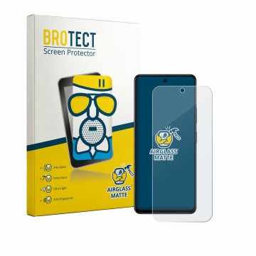 Vorderseite einer Produktverpackung mit dem Markenlogo BROTECT. Daneben ist das Gerät Infinix Hot 70 mit dem zugehörigen Displ