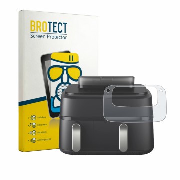 Face avant d’un emballage produit avec le logo de la marque BROTECT. À côté, l’appareil Philips Airfryer 5000 Series NA551/00 