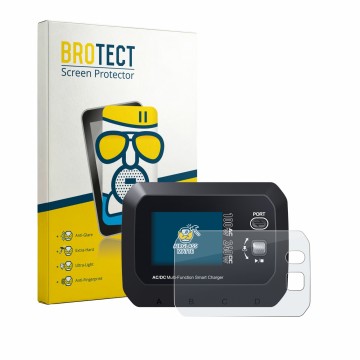 Vorderseite einer Produktverpackung mit dem Markenlogo BROTECT. Daneben ist das Gerät SkyRc Q100 Neo mit dem zugehörigen Displ