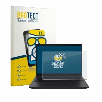 Face avant d’un emballage produit avec le logo de la marque BROTECT. À côté, l’appareil Lenovo ThinkPad L14 Gen 7 est représen