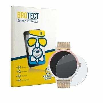 Front side of a product packaging with the brand logo BROTECT. Next to it is the device Keeponfit Smartwatch 1.27
