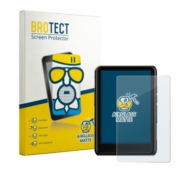 Parte frontal de un envase de producto con el logotipo de la marca BROTECT. Al lado se muestra el dispositivo Hiby R3 Pro II c