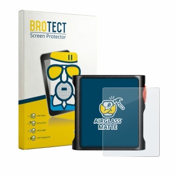 Vorderseite einer Produktverpackung mit dem Markenlogo BROTECT. Daneben ist das Gerät Shanling M0 Pura mit dem zugehörigen Dis