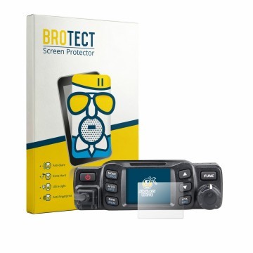 Front side of a product packaging with the brand logo BROTECT. Next to it is the device Albrecht AE 5900 Mini shown with the c