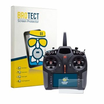 Face avant d’un emballage produit avec le logo de la marque BROTECT. À côté, l’appareil Spektrum iX14 Plus Special Edition est