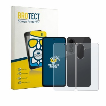 Parte frontale di una confezione del prodotto con il logo del marchio BROTECT. Accanto è raffigurato il dispositivo Samsung Ga