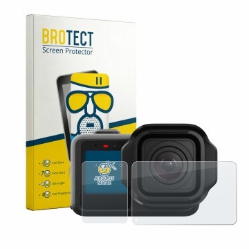 Face avant d’un emballage produit avec le logo de la marque BROTECT. À côté, l’appareil GoPro Mission 1 Pro est représenté ave