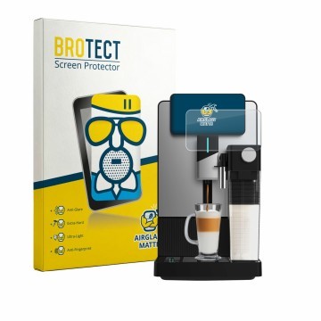 Front side of a product packaging with the brand logo BROTECT. Next to it is the device Cecotec Cremmaet Latte Art A90_EU01 sh
