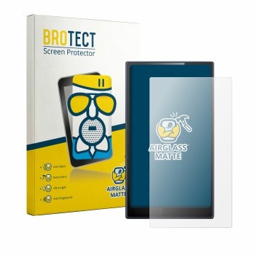 Vorderseite einer Produktverpackung mit dem Markenlogo BROTECT. Daneben ist das Gerät FiiO M21 mit dem zugehörigen Displayschu