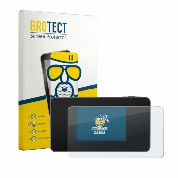 Front side of a product packaging with the brand logo BROTECT. Next to it is the device TP-Link M8550 shown with the correspon