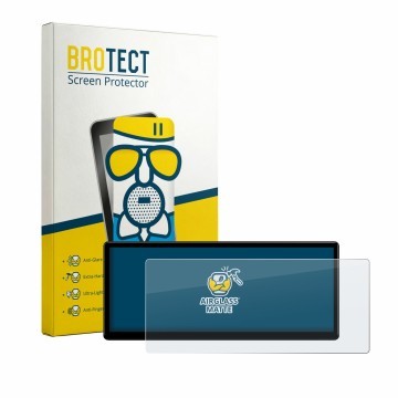 Front side of a product packaging with the brand logo BROTECT. Next to it is the device Xtrons QWBX24CCB12E92 shown with the c
