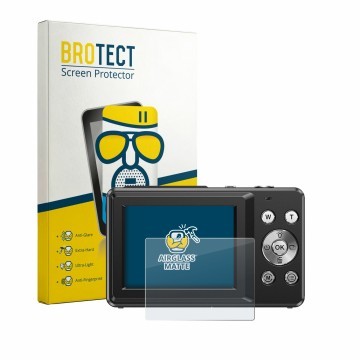 Vorderseite einer Produktverpackung mit dem Markenlogo BROTECT. Daneben ist das Gerät IXNAIQY Vlogging Camera for Kids mit dem