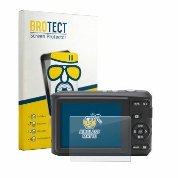 Vorderseite einer Produktverpackung mit dem Markenlogo BROTECT. Daneben ist das Gerät Kodak Pixpro FZ45 mit dem zugehörigen Di
