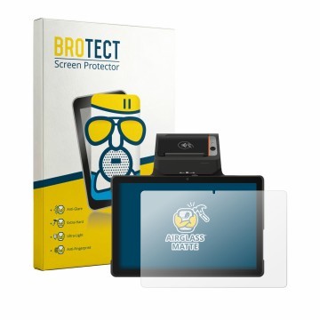 Parte frontale di una confezione del prodotto con il logo del marchio BROTECT. Accanto è raffigurato il dispositivo Sunmi P3 M
