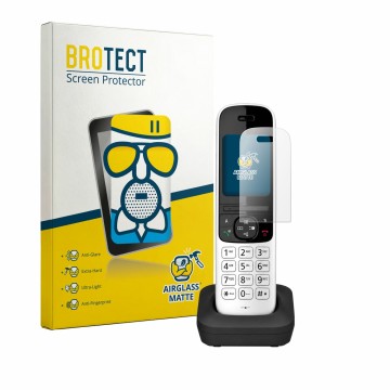 Face avant d’un emballage produit avec le logo de la marque BROTECT. À côté, l’appareil Panasonic KX-TGH723 est représenté ave