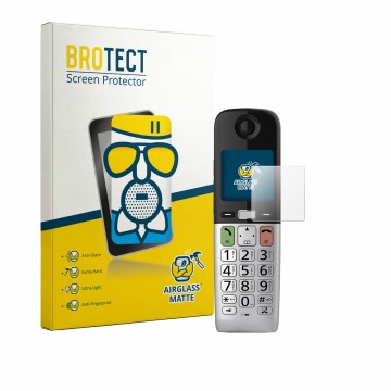 Vorderseite einer Produktverpackung mit dem Markenlogo BROTECT. Daneben ist das Gerät Panasonic KX-TGU432 mit dem zugehörigen 