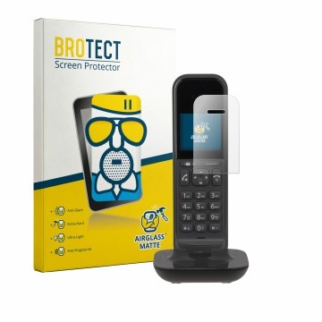 Front side of a product packaging with the brand logo BROTECT. Next to it is the device Gigaset CL390 shown with the correspon