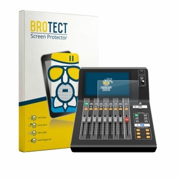 Parte frontale di una confezione del prodotto con il logo del marchio BROTECT. Accanto è raffigurato il dispositivo Yamaha DM3
