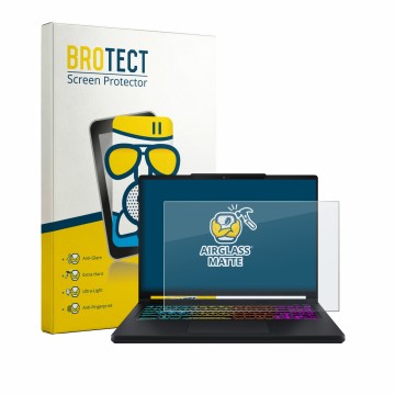Parte frontale di una confezione del prodotto con il logo del marchio BROTECT. Accanto è raffigurato il dispositivo MSI Crossh