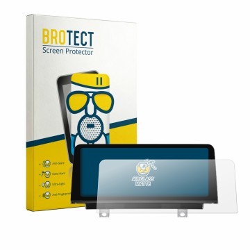 Front side of a product packaging with the brand logo BROTECT. Next to it is the device PEMP (9213) BMW F30 F36 F80 F82 10.25