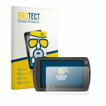 Vorderseite einer Produktverpackung mit dem Markenlogo BROTECT. Daneben ist das Gerät Zebra ET1 mit dem zugehörigen Displaysch