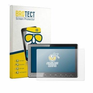 Face avant d’un emballage produit avec le logo de la marque BROTECT. À côté, l’appareil Zenec Z-N975 est représenté avec la pr