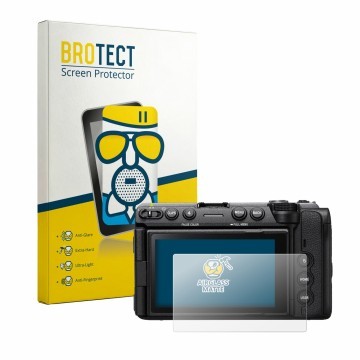 Parte frontale di una confezione del prodotto con il logo del marchio BROTECT. Accanto è raffigurato il dispositivo Sony Cinem