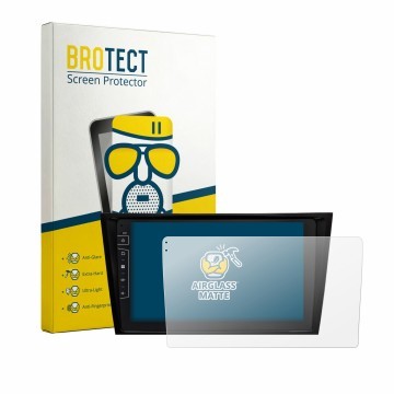 Face avant d’un emballage produit avec le logo de la marque BROTECT. À côté, l’appareil Dynavin D10-W211 Premium est représent