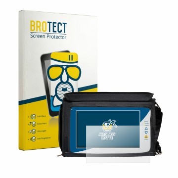 Parte frontal de un envase de producto con el logotipo de la marca BROTECT. Al lado se muestra el dispositivo Rover EXA 9 con 