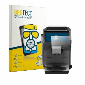 Vorderseite einer Produktverpackung mit dem Markenlogo BROTECT. Daneben ist das Gerät Siemens EQ600 iAroma mit dem zugehörigen