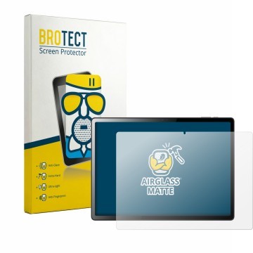 Face avant d’un emballage produit avec le logo de la marque BROTECT. À côté, l’appareil Logicom Tab XXL 14