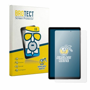Parte frontal de un envase de producto con el logotipo de la marca BROTECT. Al lado se muestra el dispositivo Alldocube iPlay 