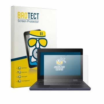 Face avant d’un emballage produit avec le logo de la marque BROTECT. À côté, l’appareil ASUS Chromebook CZ11 Flip CZ1104F est 