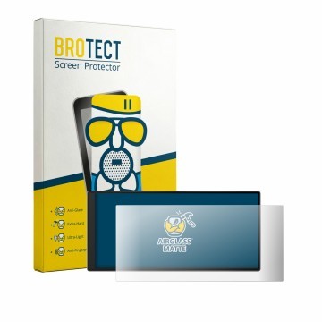 Face avant d’un emballage produit avec le logo de la marque BROTECT. À côté, l’appareil Garmin Drive 7.1