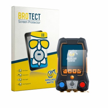 Face avant d’un emballage produit avec le logo de la marque BROTECT. À côté, l’appareil Testo 558s est représenté avec la prot