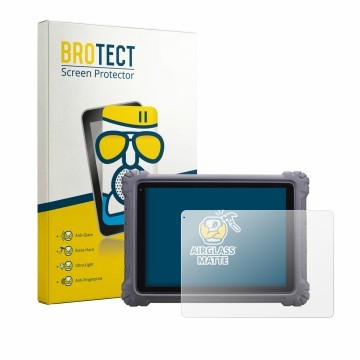 Front side of a product packaging with the brand logo BROTECT. Next to it is the device Autel MaxiSys Ultra shown with the cor