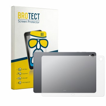 Vorderseite einer Produktverpackung mit dem Markenlogo BROTECT. Daneben ist das Gerät Samsung Galaxy Tab S12 Plus (Rückseite) 