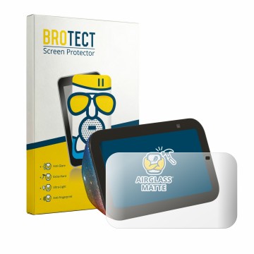 Parte frontale di una confezione del prodotto con il logo del marchio BROTECT. Accanto è raffigurato il dispositivo Amazon Ech
